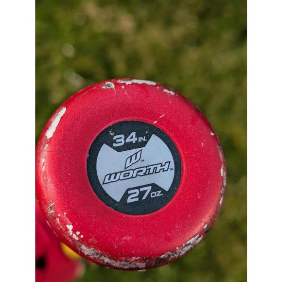 Worth Mayhem WCNMAY 34” 27 Oz Orange Red Softball Bat Single Wall 2 1/4" Dia - Picture 6 of 7